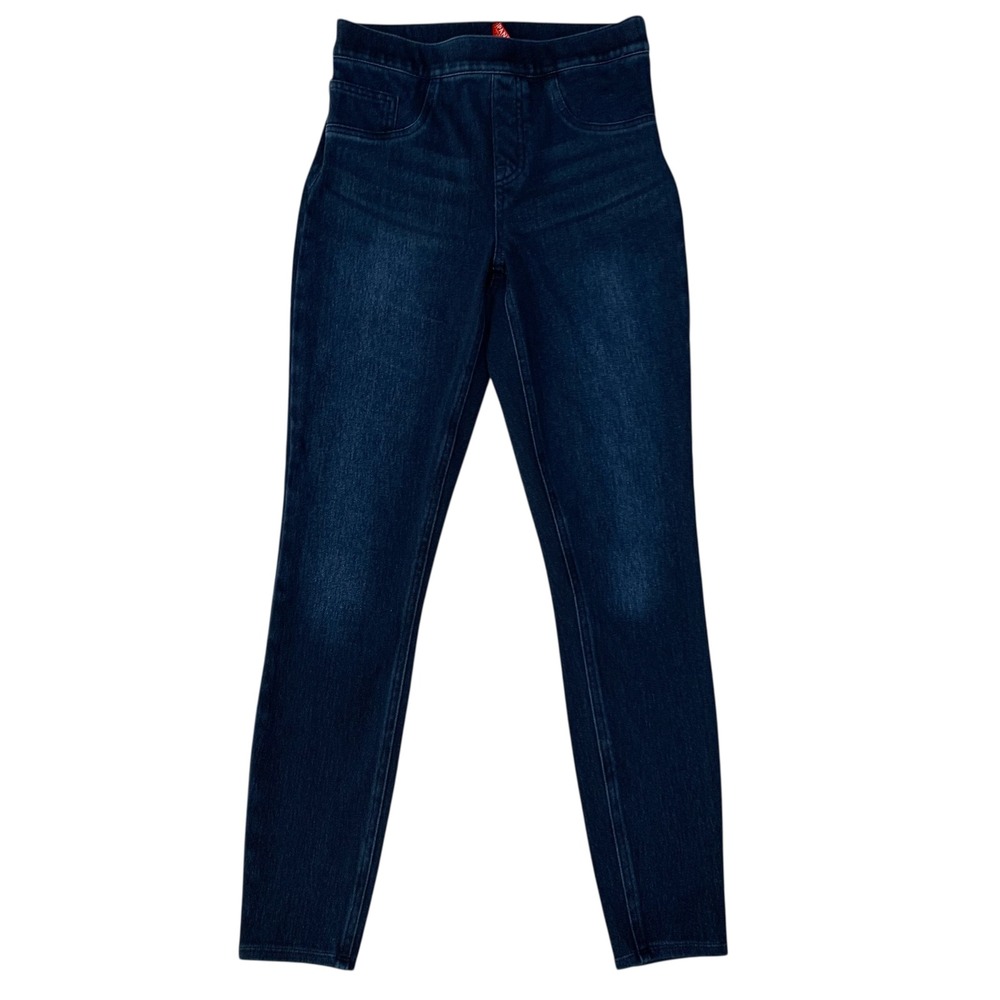 SPANX Stretch‎ Denim Skinny Jeans Dark Wash S/P Womens Pull On 27.5 Inseam